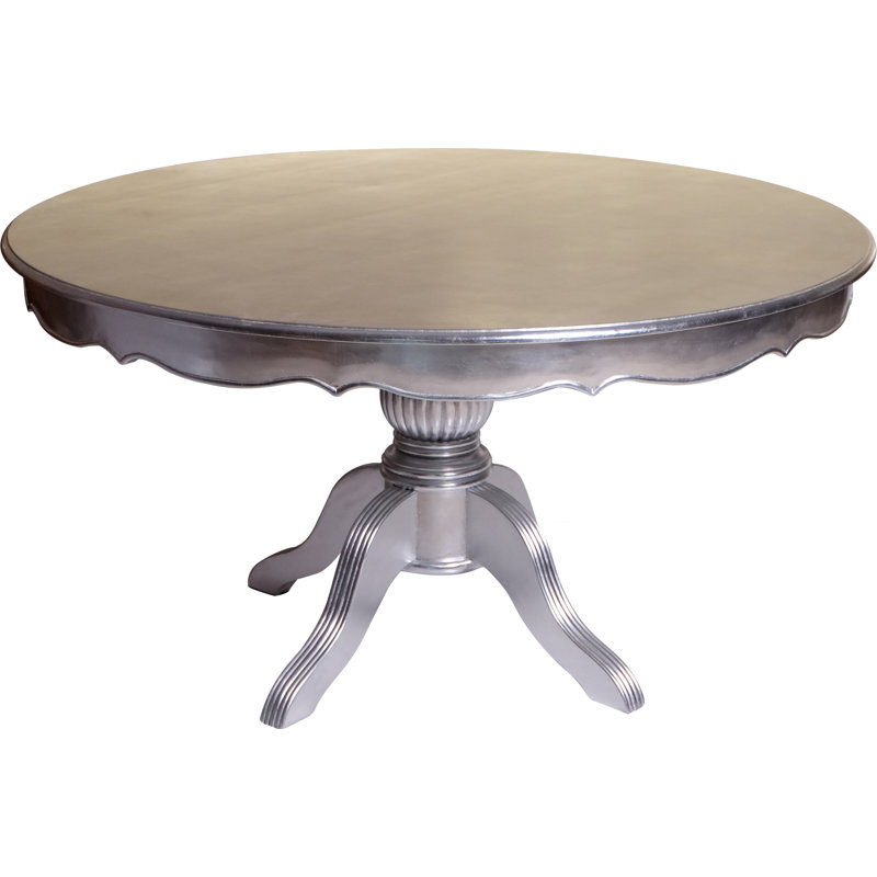 Loic Round Dining Table, Silver