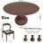 4/6 - Person Round Solid Wood Dining Set-425578254-425578252