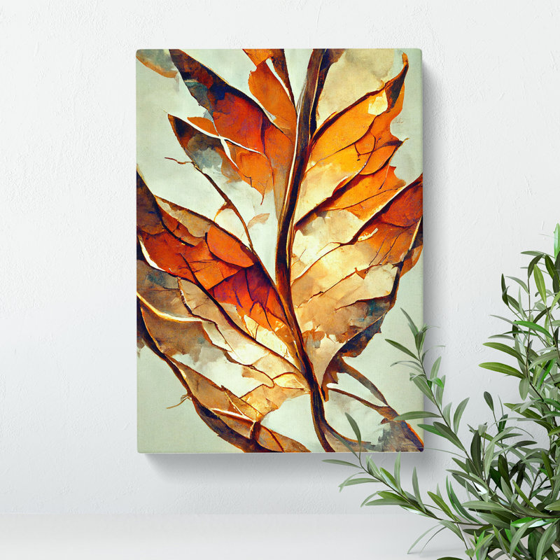 Abstract Autumn Leaf No.4 - Wrapped Canvas, 76cm H x 50cm W