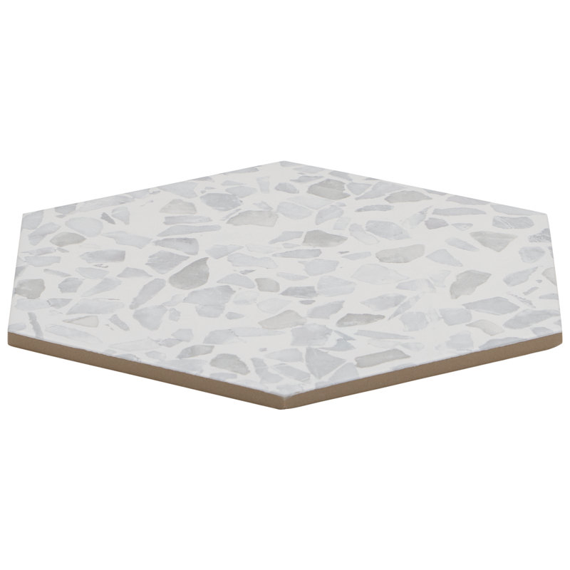 Jurassic Hex 9" Terrazzo Look Porcelain Floor & Wall Tile (8.07 Sq. Ft. / Case), Gray