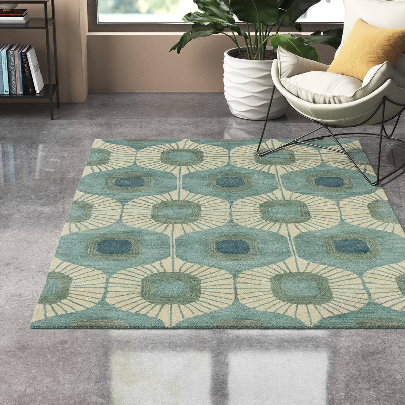 Tapis en laine touffeté à motif abstrait Hemmer, Rectangle 3 pi 6 po x 5 pi 6 po
