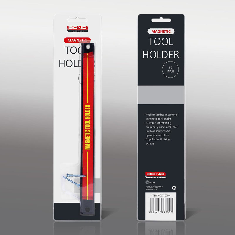 Wall Mounting Magnetic Tool Holder, 20cm H x 12cm W x 6cm D