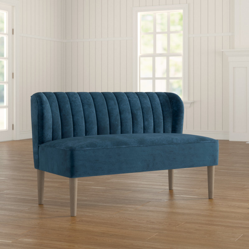 Birkett 2 Seater Velvet Sofa, Midnight Blue
