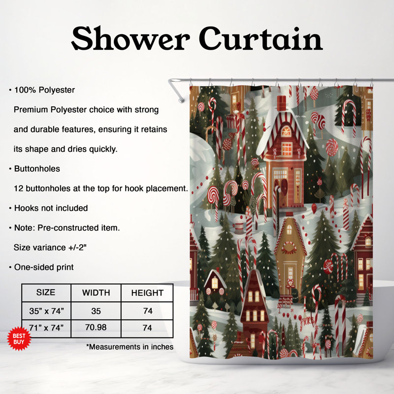 Candy Track - Premium Shower Curtain, 74" H x 71" W
