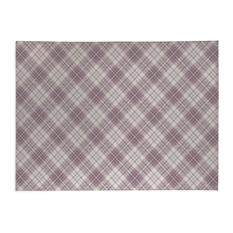 Tapis de bureau Chinny Tartan, L 5 pi x L 3 pi, Rose