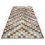 Tapis de couloir unique en laine noué à la main de style années 1960 de 4 pi 8 po x 9 pi 6 po rouge de taille 5 pi x 8 pi en rouge / bleu / vert