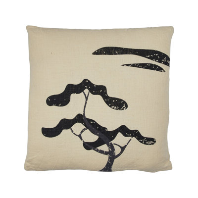 Cotton Printed Slub Pillow With Landscape