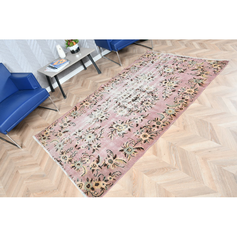 Tapis turc fait à la main en rose pour le salon et la maison - Tapis rétro