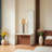Gold Mirrored Glass Table Lamp With White Fabric Shade
