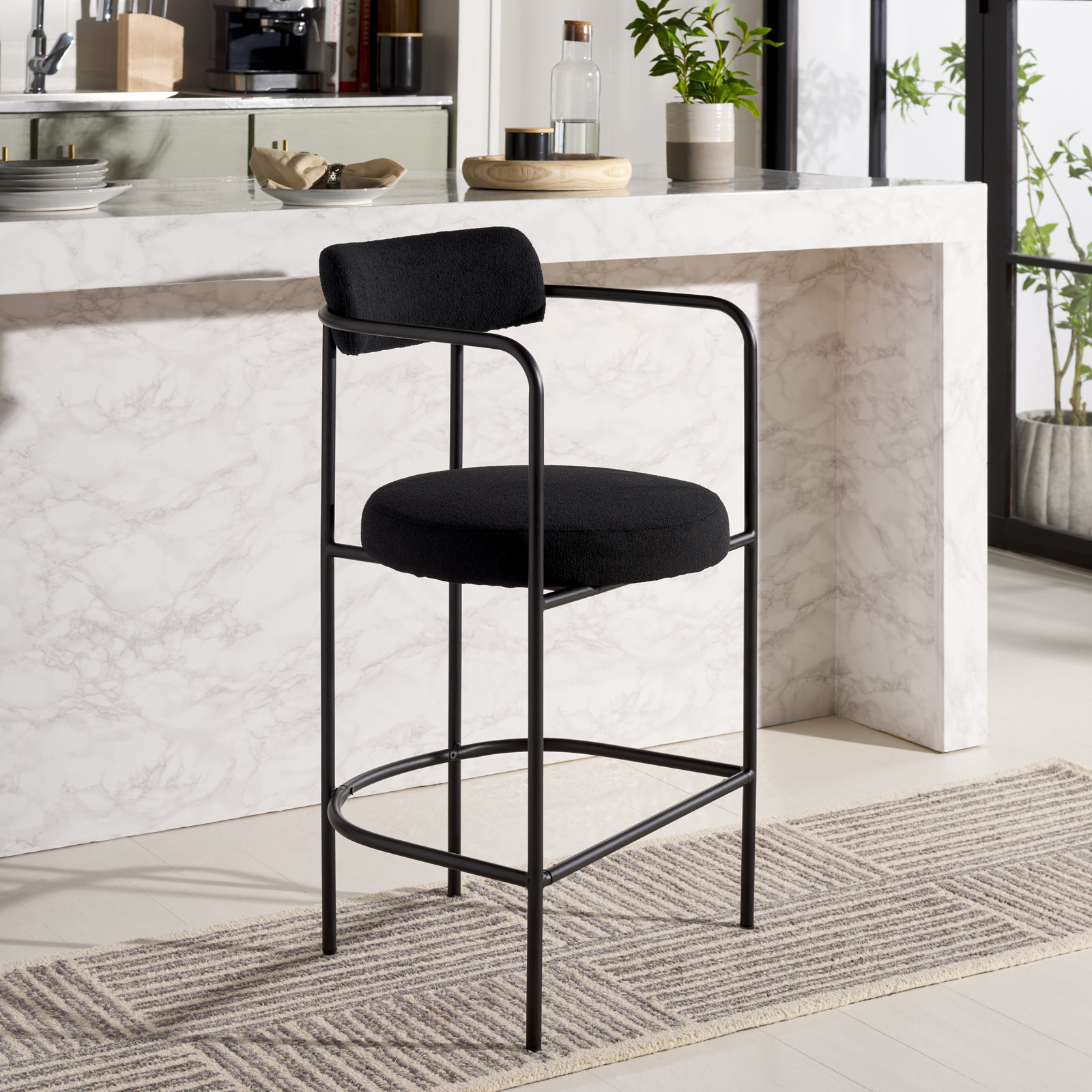 Liana 27" Bar Stool, Black