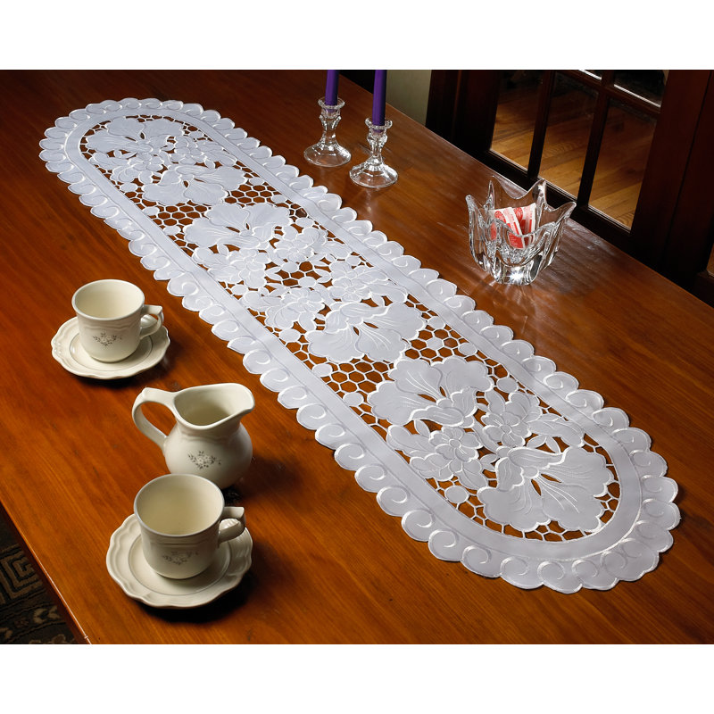 Chemin de table Molden, l 34 po x L 14 po, Blanc