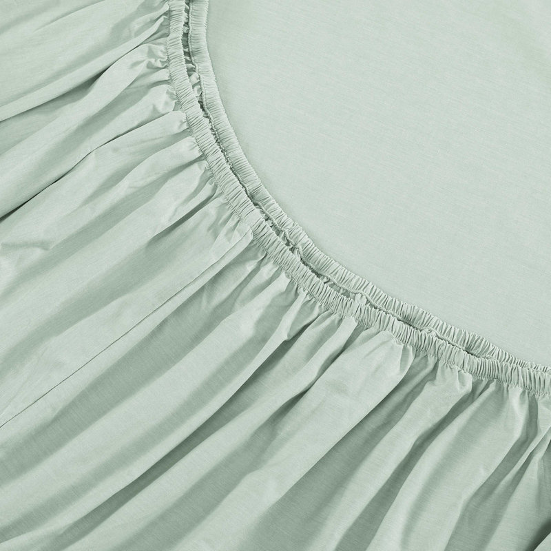 Ensemble de draps en coton Tommy Hilfiger, Vert, Ensemble de draps pour lit simple TG avec 3 pièce