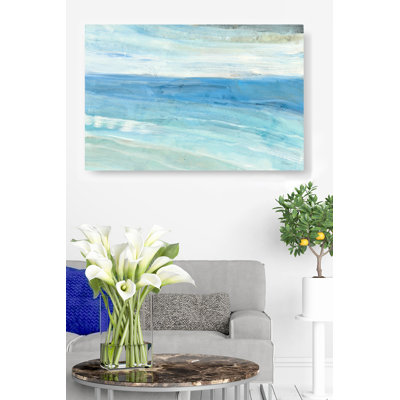 Bleu, vert, impressionniste, abstrait, rivière, bleu sarcelle, cyan