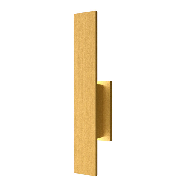 1 - Light LED Flush Mounted Sconce, 17.72" H x 4.33" W x 2.39" D, Organic Gold