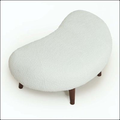 Chaise longue de style nordique avec tissu chenille et repose-pieds
