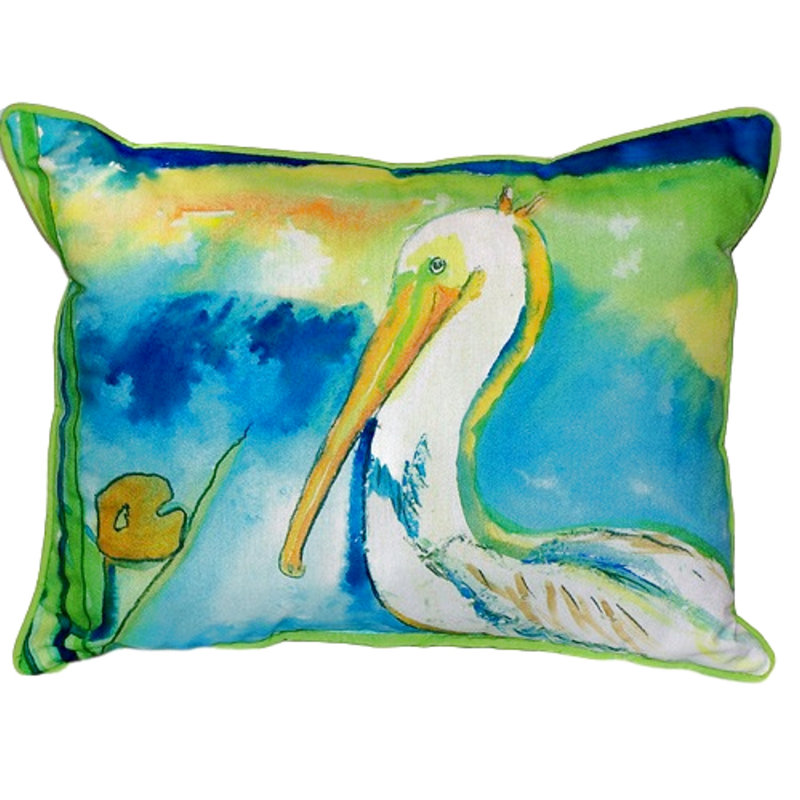 Pelican Outdoor Rectangular Throw Pillow, Small