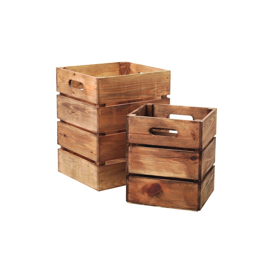 2-tlg. Boxen-Set aus Holz