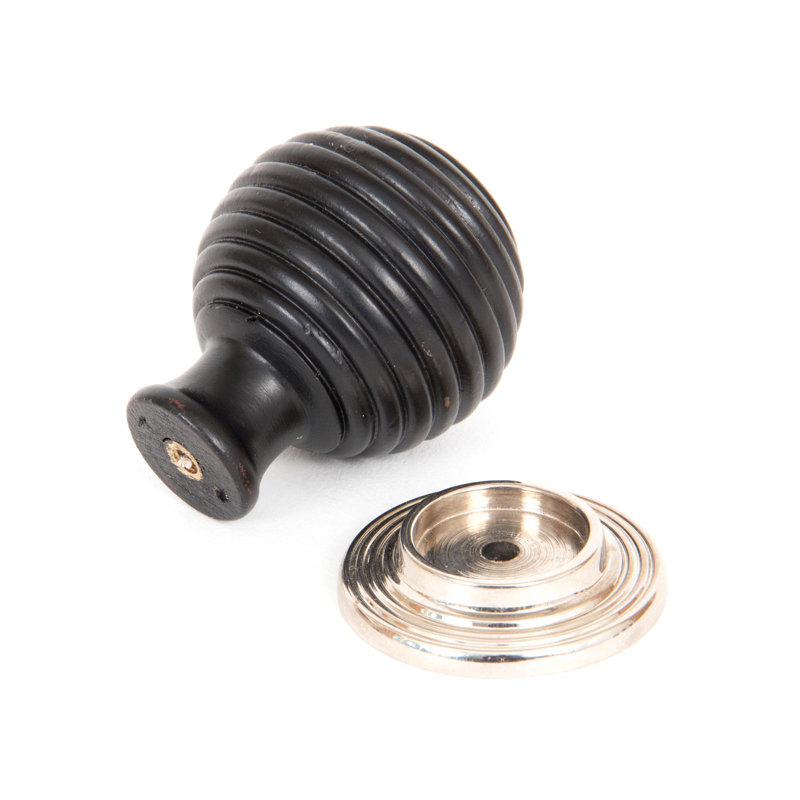 Ebony and PN Beehive Cabinet Knob 38mm Set of 4