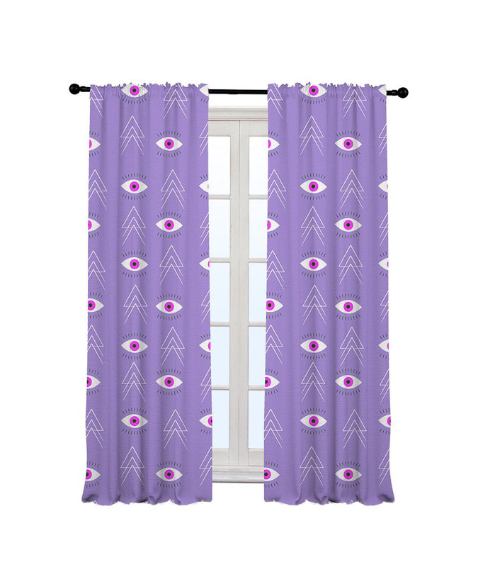 Ania Semi Sheer Curtain Pair, 140cm Width x 175cm Drop, Purple