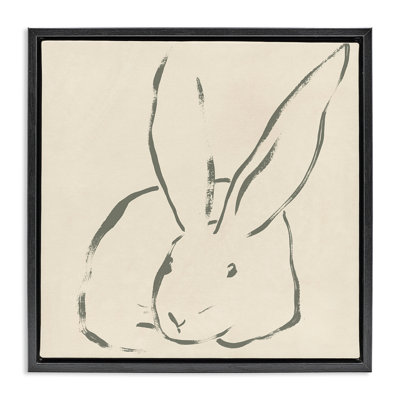 "Minimal Bunny Outline", art mural par June Erica Vess