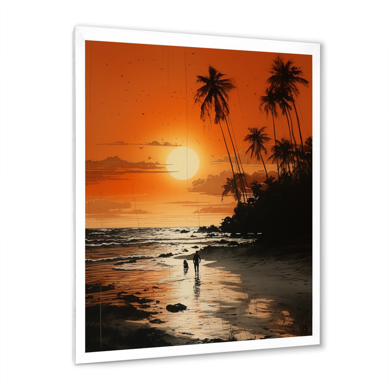 Beach Silhouettes Sunset II " Beach Silhouettes Sunset II " Color Photography Print, 40" H x 30" W x 1.5" D