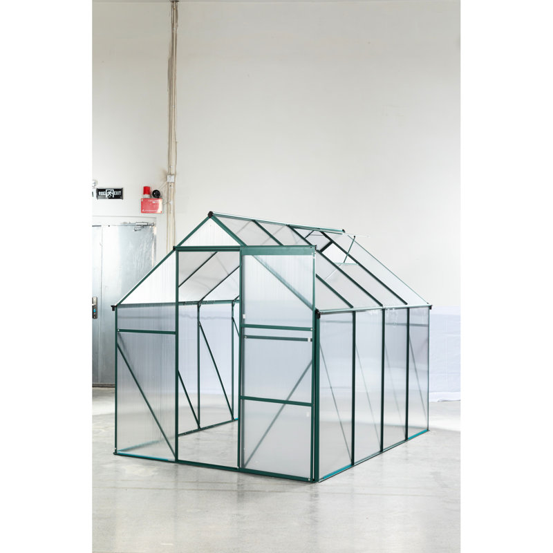 Serre de 6 pi x 8 pi - Cadre robuste et panneau en polycarbonate pour une croissance optimale des plantes offrant un espace de culture spacieux et protégé pour vos plantes