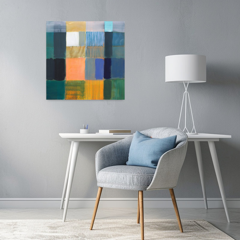 Jamaïque, art contemporain abstrait, H 24 po x l 24 po