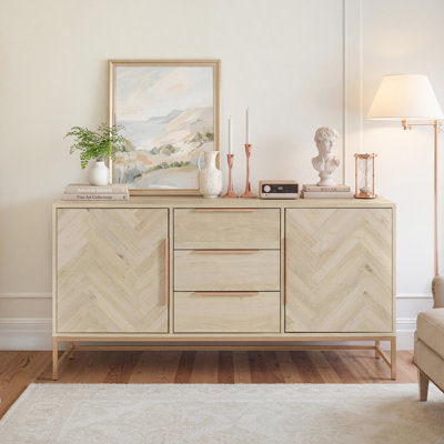 63" W Ribbed Sideboard with Drawers