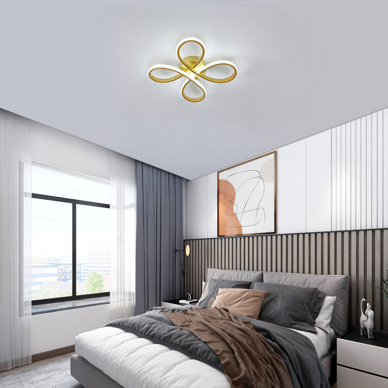 Blitar 30cm 4-Light LED Flush Mount Ceiling Light, Gold, 6500K