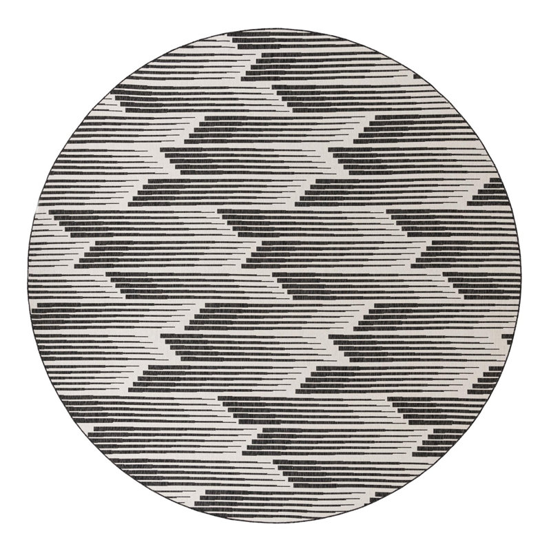 Outdoor Modern Indoor/Outdoor Area Rug, Round 13'1"