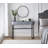 Mirrored Makeup Vanity Table with Stainless Steel Base and Two Drawers, A Versatile and Stylish Desk for Bedroom and Office Use-1240532671