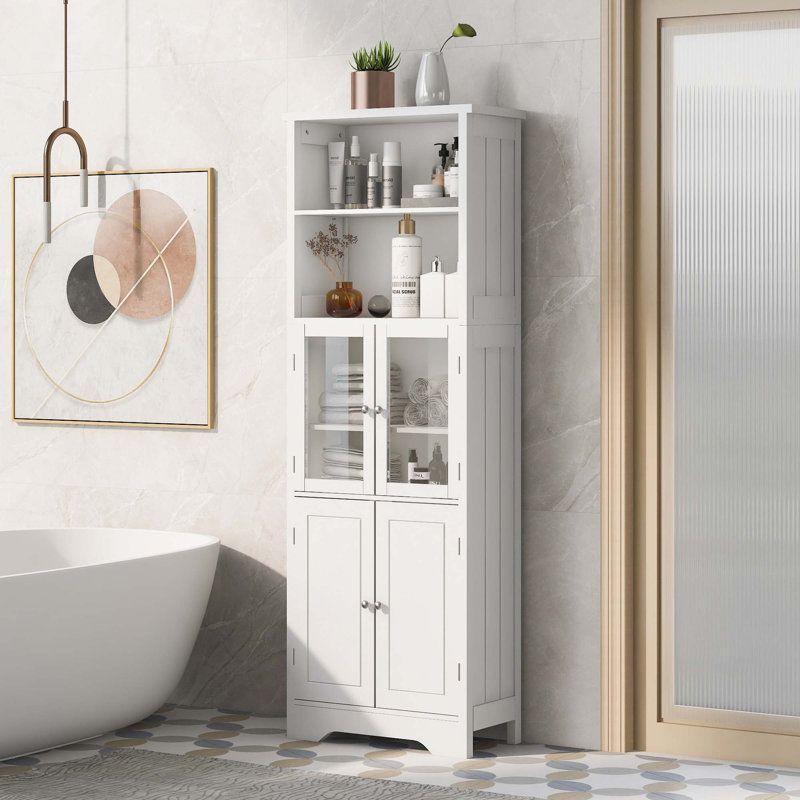 Grande armoire de rangement blanche avec tablettes