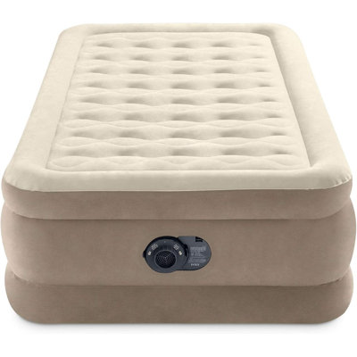 Deluxe Ultra Plush Air Mattress: Fiber-Tech – Queen Size – Built-In Electric Pump – 18In Bed Height – 600Lb Weight Capacity by Latitude Run