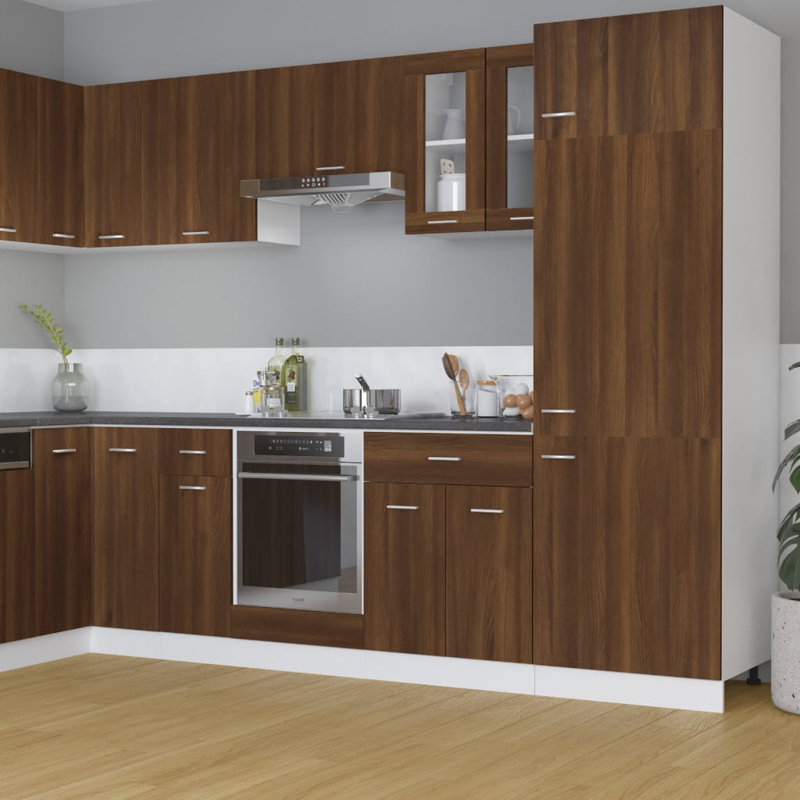 Lyon Hanging Glass Cabinet Lyon, Brown Oak
