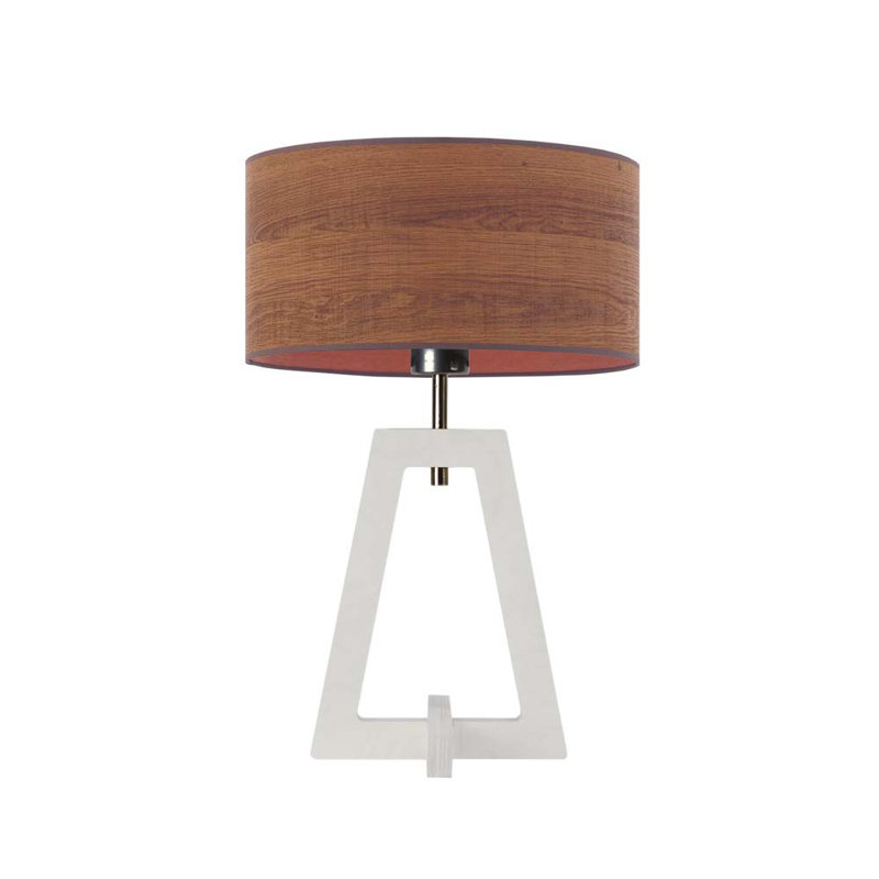 Besi Wood Table Lamp, White, Dark Brown