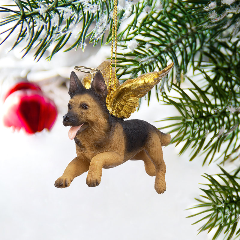 Ornement en forme d'ange d'honneur berger allemand «Honor the Pooch»