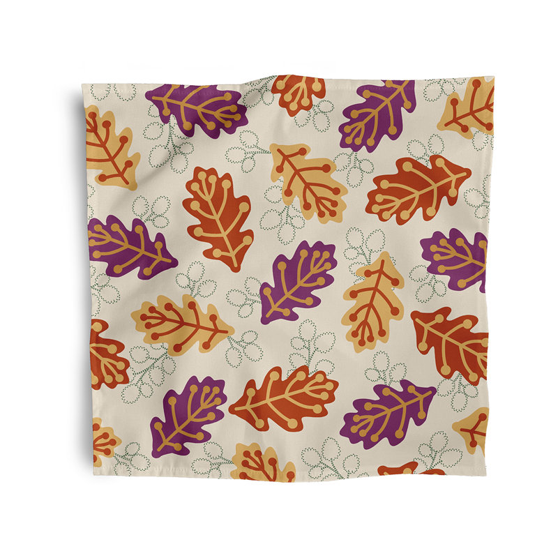 Zeman Polyester Floral Square Napkin, Purple