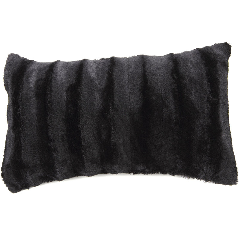 Tsuguko Faux Fur Pillow Cover, Black