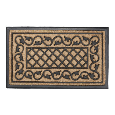 Lattice Border Brown Doormat