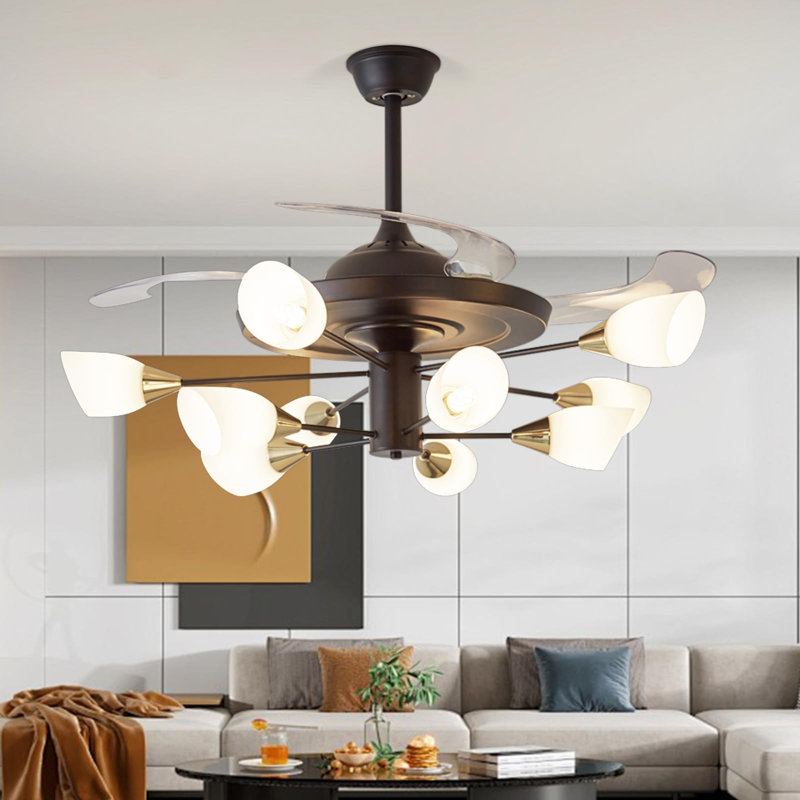 Ventilateur de plafond avec ensemble d'éclairage Karolos, 42.51