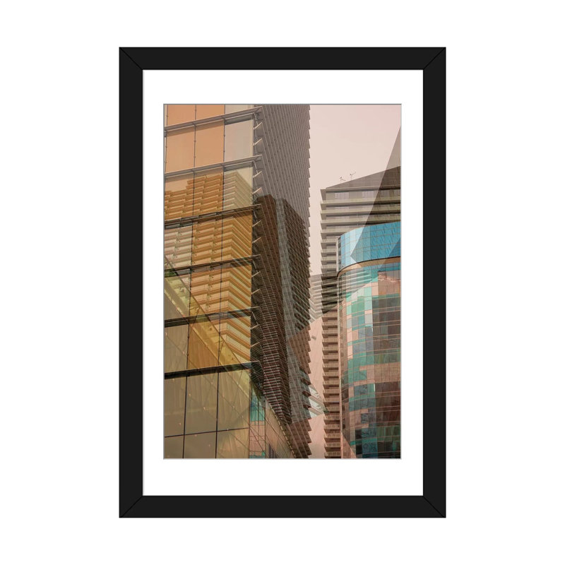 «Double Take I», impression sur toile, Papier avec cadre noir, Blanc, H 32 po x l 24 po x P 1 po