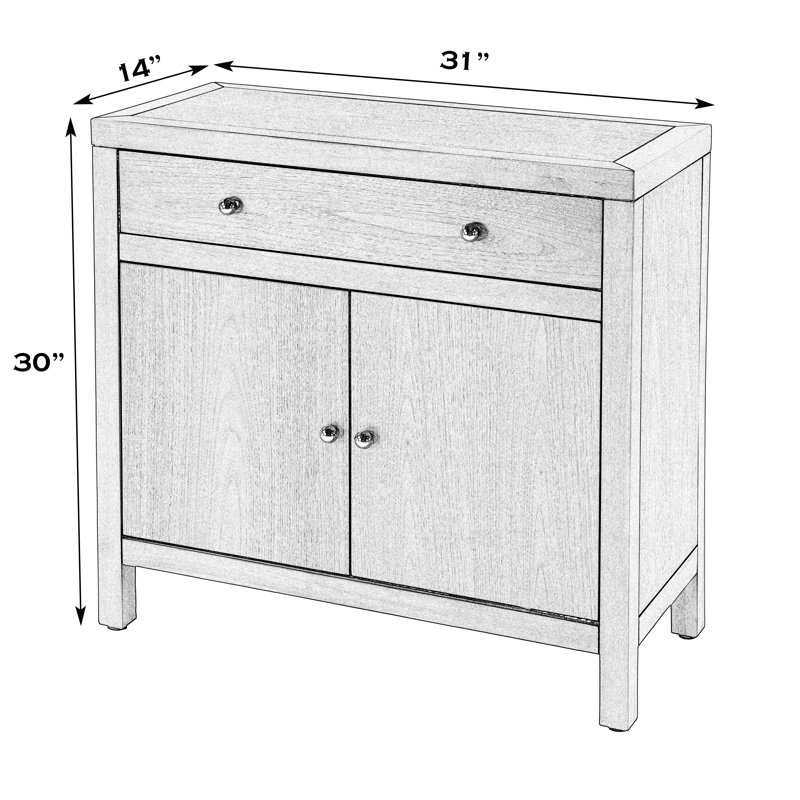 Nora 54 in. W Wood 1 Drawer 2 Door Accent Storage Cabinet, Walnut