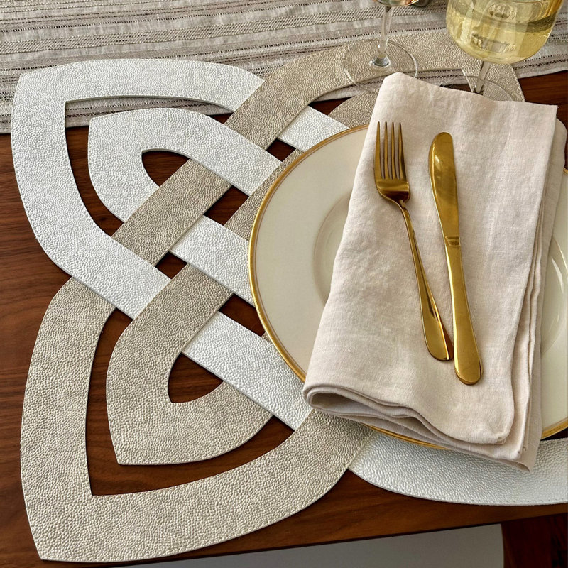Archer Vinyl Square Placemats, Gray/Charcoal