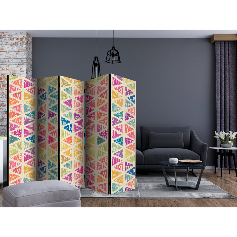 Room Divider - Letters Nad Triangles II [Room Dividers], 5, 172cm H x 225cm W x 3cm D