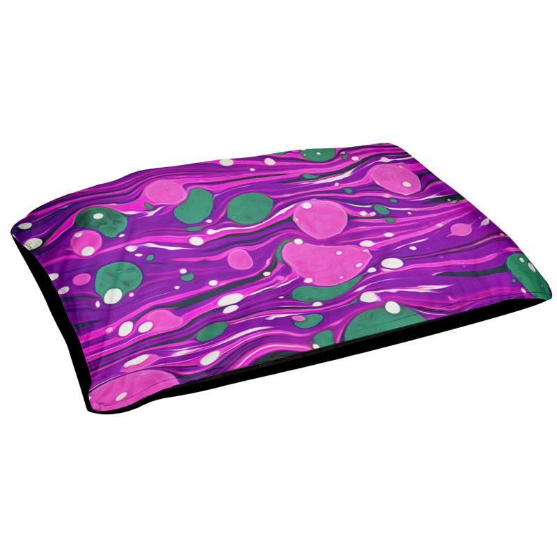 Coussin décoratif tourbillons, Grand (L 40 po x l 50 po), Rose/mauve, Utilisation intérieure seulement