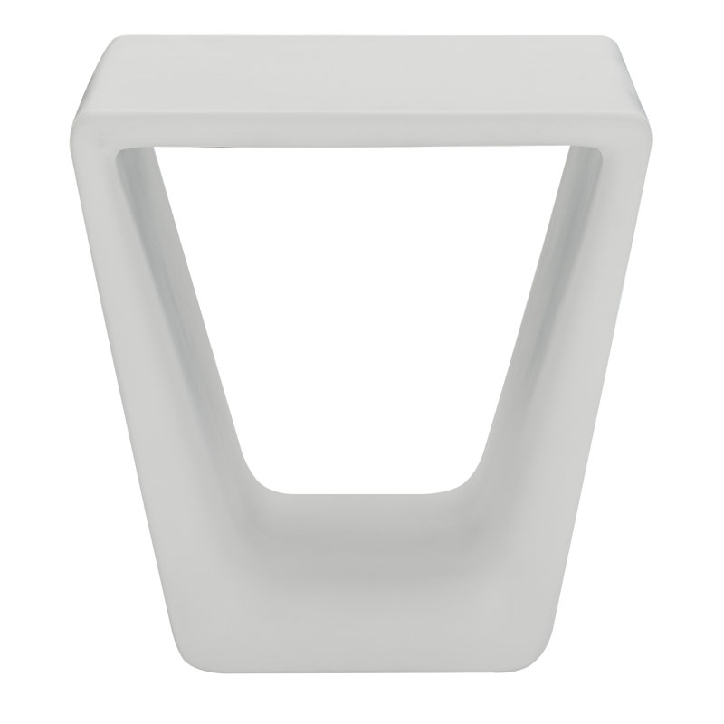 Hyannis White Rectangular Transitional Side Table