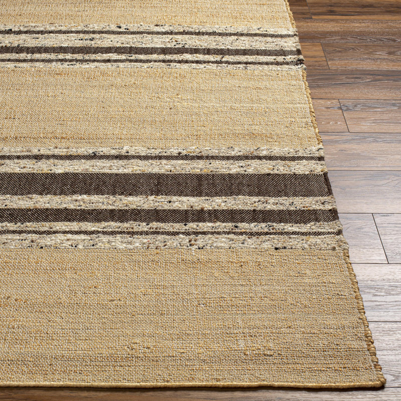 Striped Area Rug in Camel, Rectangle 8' x 10', Khaki