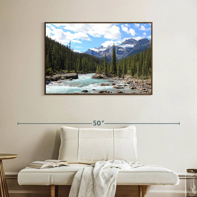 Rivière des montagnes Rocheuses, Cadre flottant noyer, 40 po x 27 po