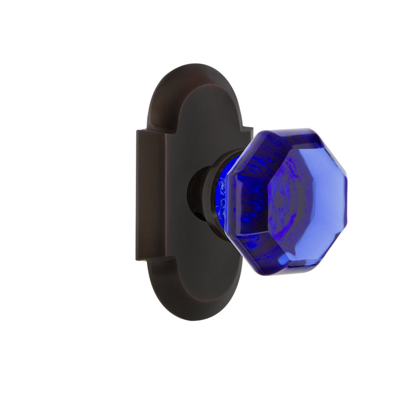 Plaque Cottage avec bouton de porte en cobalt Waldorf, 2 3/8 po, Bronze intemporel