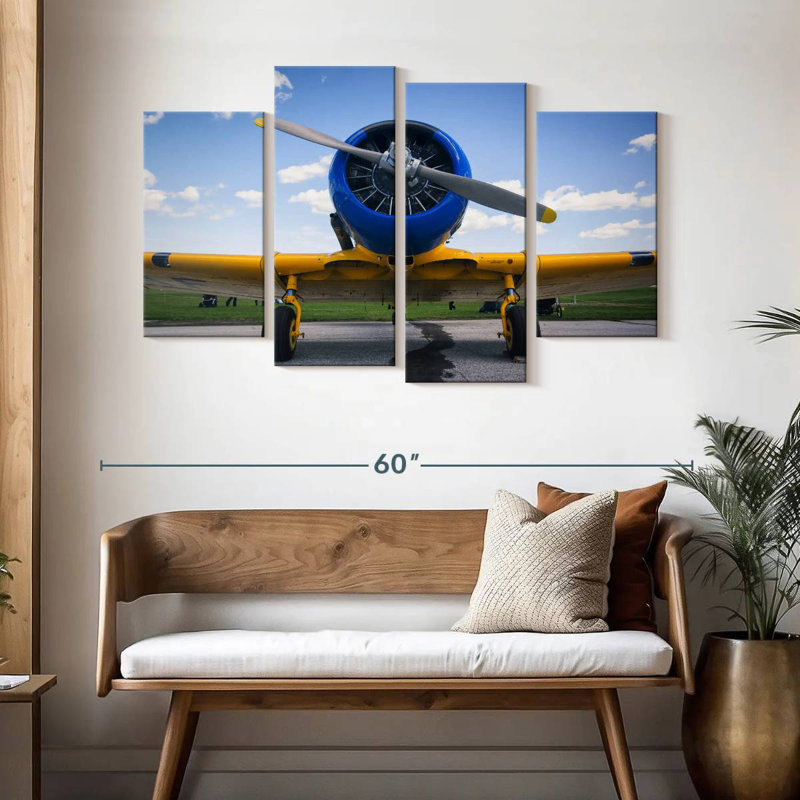 Avion coloré, H 32 po x l 52 po